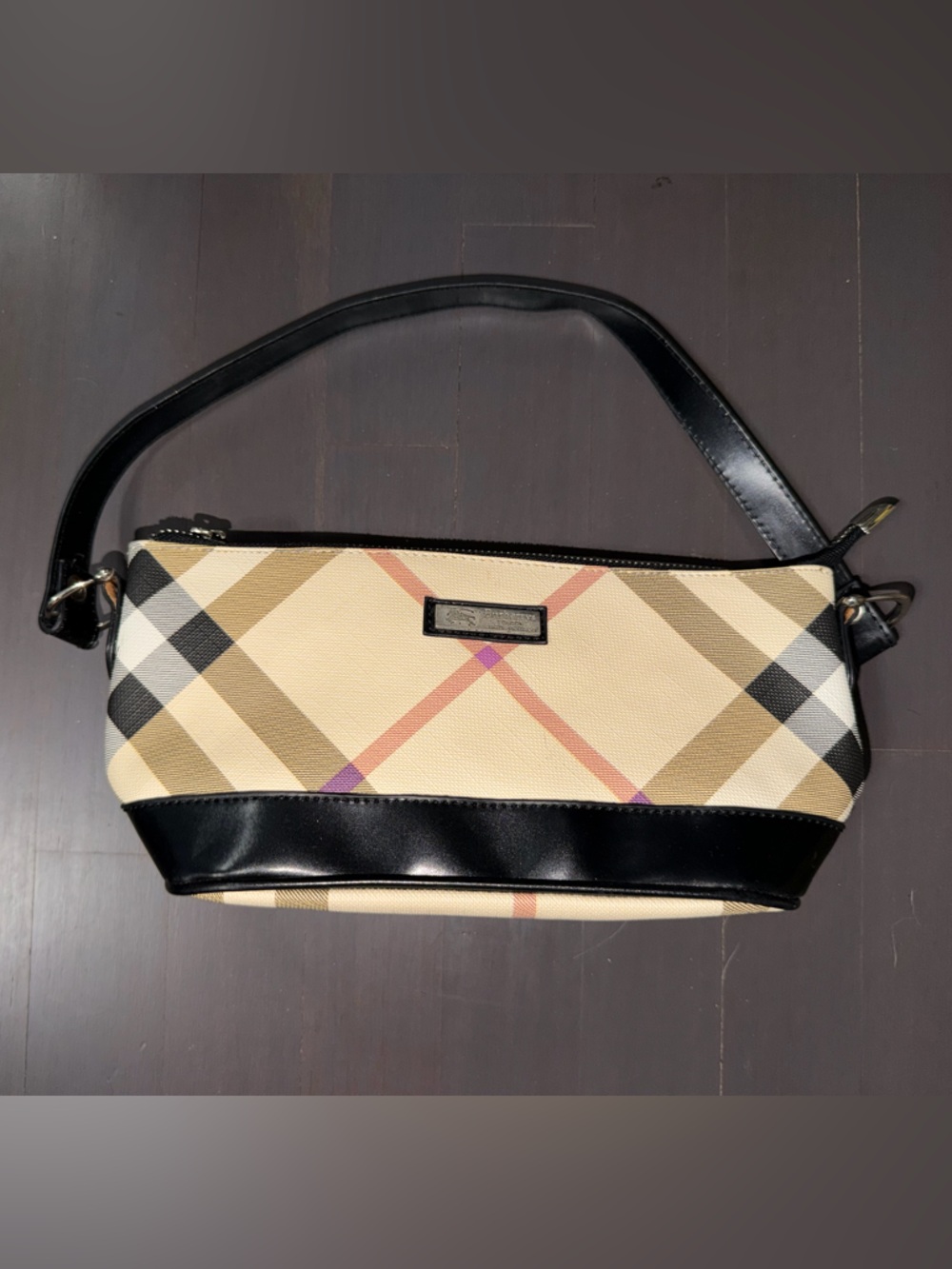 Burberry blue label vintage nova check leather bag